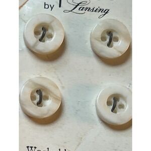 Vintage La Petite by Lansing 170 White Pearlescent 1/2 Inch Buttons Set of 4